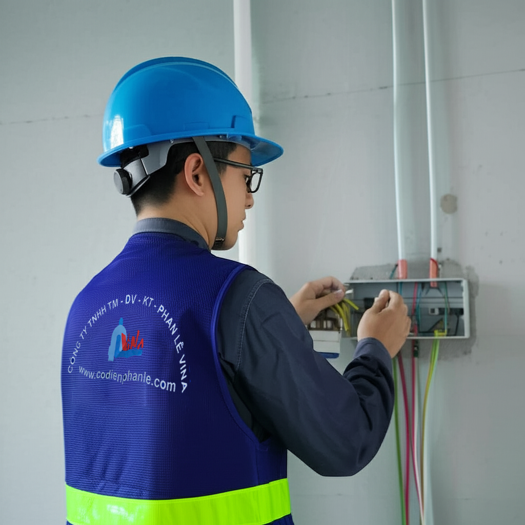 Kỹ thuật đang thi công hệ thống ELV
